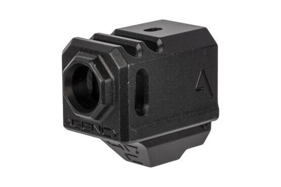 The Agency Arms 417C Glock 43 compensator features a two chamber design for effectively reducing muzzle rise